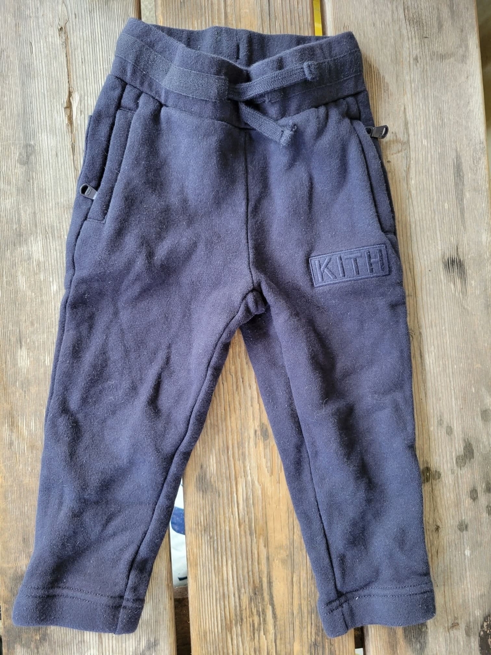 KITH KIDS SZ 2Y VGUC NAVY w/ logo joggers sweatpants W/ LOGO aplique